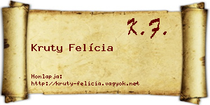 Kruty Felícia névjegykártya